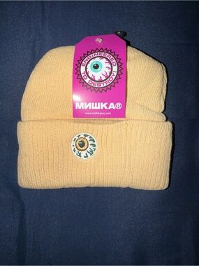 Mishka Keep Watch Khaki Beanie Hat NWT One Size Acrylic